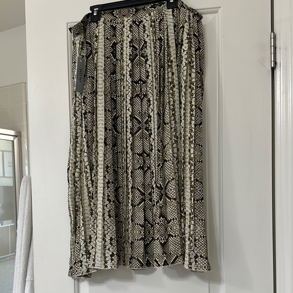 WD.NY Snake Print Midi Skirt - Black and Cream